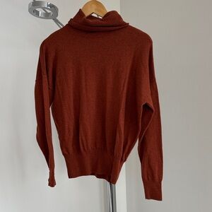 Madewell Burnt Orange Cowl Neck Sweater